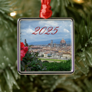 Ornement Carré Argenté Ville de Florence, Italie