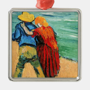 Ornement Carré Argenté Vincent van Gogh - Deux Amants