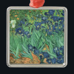Ornement Carré Argenté Vincent van Gogh | Irises, 1889<br><div class="desc">Irises,  1889 | par Vincent van Gogh | Lieu de l'art : J. Paul Getty Museum,  Los Angeles,  États-Unis | Artiste néerlandais | Numéro de collection d'images : BAL40070</div>