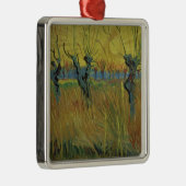Ornement Carré Argenté Vincent van Gogh | Willows Pollarés, coucher le so (Droite)