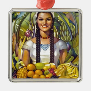 Ornement Carré Argenté Vintage Mexique Travel Tourisme Publicité