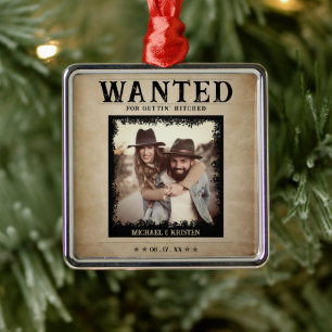 Ornement Carré Argenté Vintage Photo Recherché Poster Mariage Noël