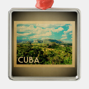 Ornement Carré Argenté Vintage voyage d'ornement de Cuba