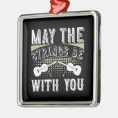 Ornement Carré Argenté Violon - Que Les Cordes Soient Avec Vous (Gauche)