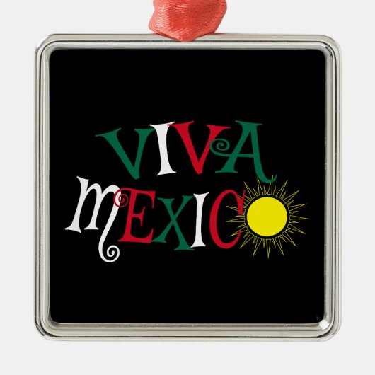 Ornement Carré Argenté Viva Mexico (Devant)
