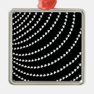 Ornement Carré Argenté Vortex blanc