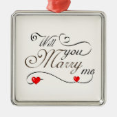 ORNEMENT CARRÉ ARGENTÉ **VOULEZ-VOUS ME MARIER** PROPOSITION DE CHRISMAS (Devant)