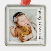 Ornement Carré Argenté Vous Êtes Si Aimé Photo Keepsaké (Devant)