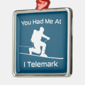 Ornement Carré Argenté Vous M'Avez Eu À I Telemark Ski (Gauche)