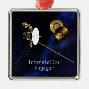 Ornement Carré Argenté Voyager interstellaire