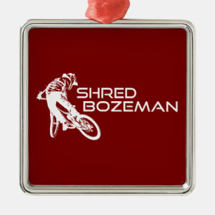 Ornement Carré Argenté VTT en shred à Bozeman Montana