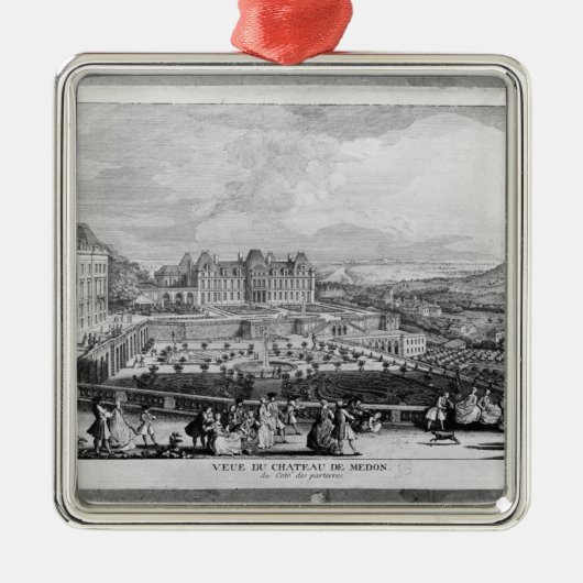 Ornement Carré Argenté Vue de Chateau de Meudon (Devant)
