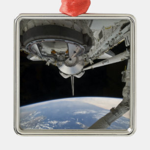 Ornement Carré Argenté Vue de découverte de navette spatiale