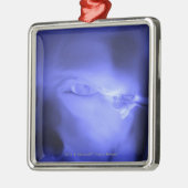 Ornement Carré Argenté Vue de face de l'oreille interne (Gauche)