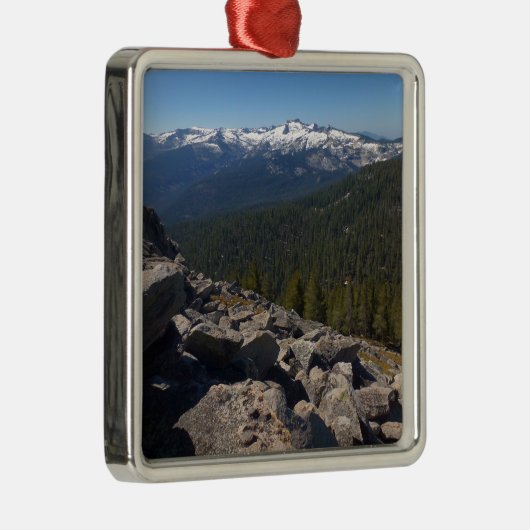 Ornement Carré Argenté Vue de Mitchell Peak au parc national Sequoia (Droite)