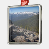 Ornement Carré Argenté Vue de Mitchell Peak au parc national Sequoia (Gauche)