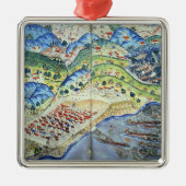 Ornement Carré Argenté Vue de Nice, du 'Suleymanname (Devant)