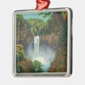 Ornement Carré Argenté Vue des automnes de Taughannock, 215 pieds de haut (Gauche)