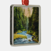 Ornement Carré Argenté Vue du pont suspendu de Capilano # 2 (Droite)