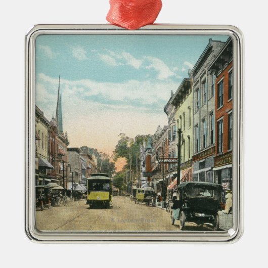 Ornement Carré Argenté Vue du sud de Wall Street (Devant)