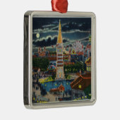 Ornement Carré Argenté Vue générale de Luna Park la nuit (Droite)