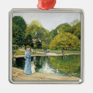 Ornement Carré Argenté Vue historique de Central Park (New York)