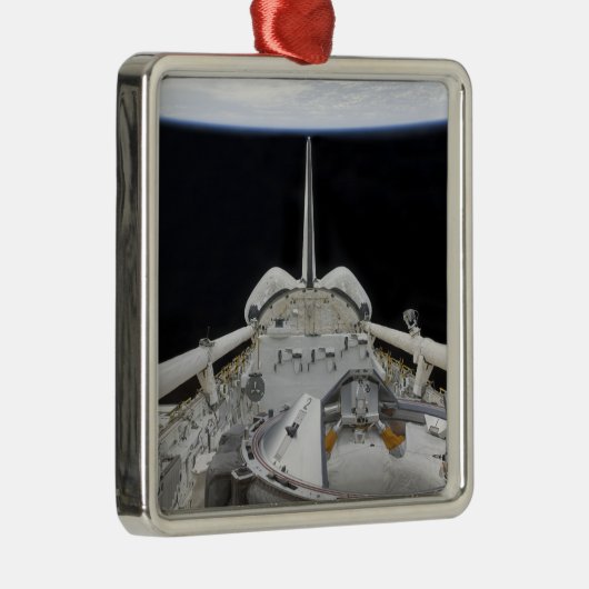 Ornement Carré Argenté Vue partielle de la navette spatiale (Droite)