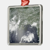 Ornement Carré Argenté Vue satellite du golfe du Mexique (Gauche)