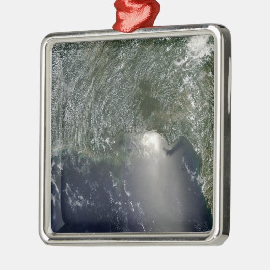 Ornement Carré Argenté Vue satellite d'une marée noire (Gauche)