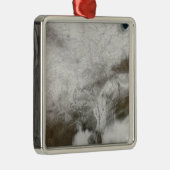 Ornement Carré Argenté Vue satellite d'une tempête hivernale sévère (Droite)