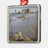 Ornement Carré Argenté Vue sur le littoral, Bandon, Oregon (Gauche)