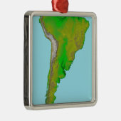 Ornement Carré Argenté Vue topographique de l'Amérique du Sud (Droite)