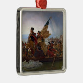 Ornement Carré Argenté Washington croisant le fleuve Delaware (Droite)