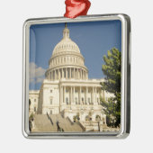 Ornement Carré Argenté Washington D.C. Capitol Building (Gauche)