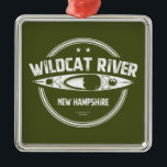 Ornement Carré Argenté Wildcat River New Hampshire Kayak<br><div class="desc">La rivière Wildcat est un affluent de la rivière Saco dans le nord du New Hampshire. Les sources proviennent de la forêt nationale pittoresque de White Mountain au-dessus des lacs Carter Notch et coulent vers le sud comme un petit ruisseau de montagne.</div>