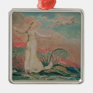 Ornement Carré Argenté William Blake le livre de Thel ; Plat 4 Thel