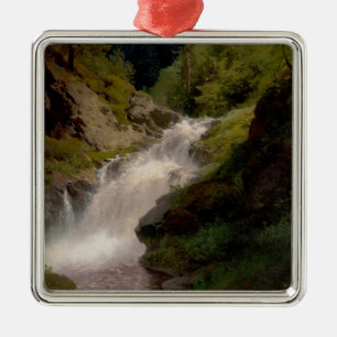 Ornement Carré Argenté Winona Falls (Paysage américain) (par Hermann Herz