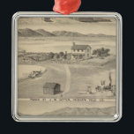 Ornement Carré Argenté Winters Dutton<br><div class="desc">Les hivers; Le ranch de Dutton. Par Galloway,  W. T. (William T); De Pue & Company (187). Publié par ''San Francisco: De Pue & Company".</div>