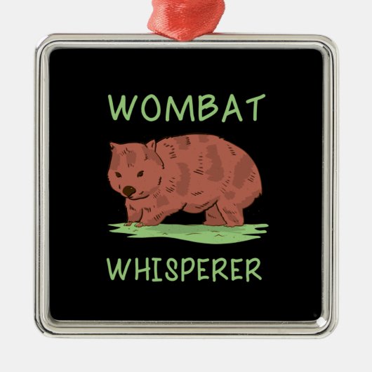 Ornement Carré Argenté Wombat Whisperer (Devant)