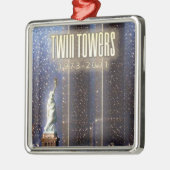 Ornement Carré Argenté World Trade Center twin towers stylized (Gauche)