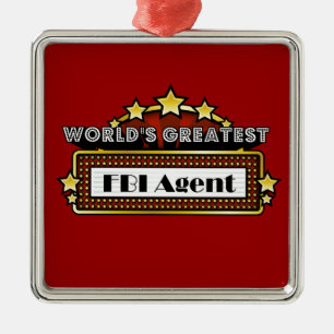 Ornement Carré Argenté World's Greatest FBI Agent