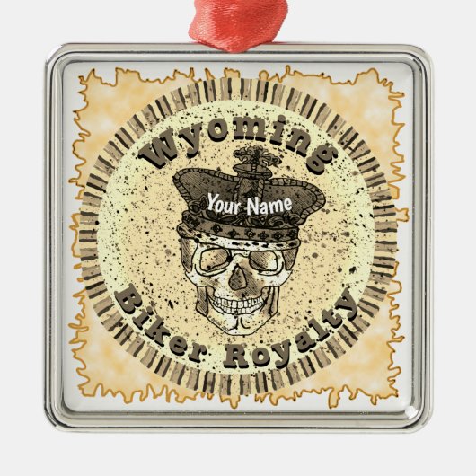 Ornement Carré Argenté Wyoming Biker  (Devant)