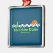 Ornement Carré Argenté Yorkshire Dales National Park Retro (Gauche)