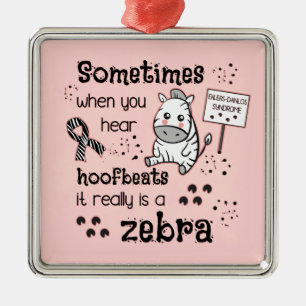 Ornement Carré Argenté Zebra awareness