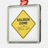 Ornement Carré Argenté Zone de pêche saumon (Gauche)