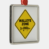 Ornement Carré Argenté Zone de pêche Walleye (Droite)