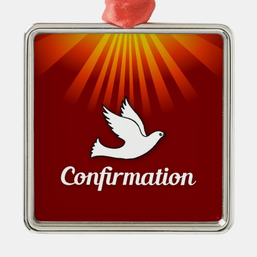 Ornement carré, Confiture, Dove on Red, (Devant)