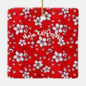 Ornement Carré de l'hibiscus rouge Aloha (Dos)