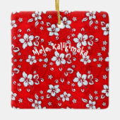 Ornement Carré de l'hibiscus rouge Aloha (Devant)