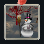 Ornement Carré gothique de Snowman<br><div class="desc">Beaucoup de gens qui achètent et recueillent des ornements uniques trouvent un sens spécial dans leurs ornements de conservation. La collection d'ornement est un excellent moyen de se souvenir des êtres chers pendant la saison des fêtes d'hiver, ou pour tout événement spécial. Les ornements sont des décorations utilisées pour orner...</div>